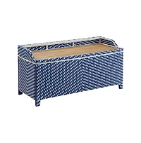 Enitial Star Azur Poolside Outdoor Wicker Metal Storage Bench