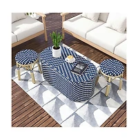 Enitial Star Pagler Aluminum 3pc Wicker Patio Coffee Table and Stool Set