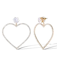 Glass Stone Heart Earrings