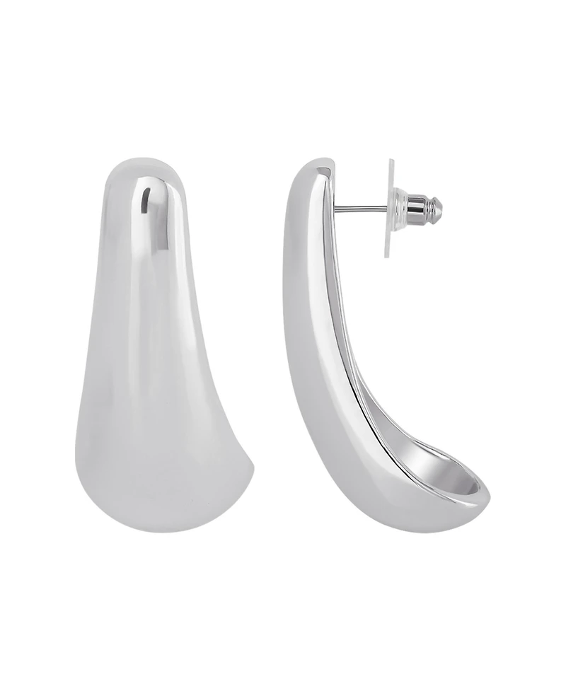 Jessica Simpson Sculptural Silver-Tone Drop Earrings for Modern Elegance