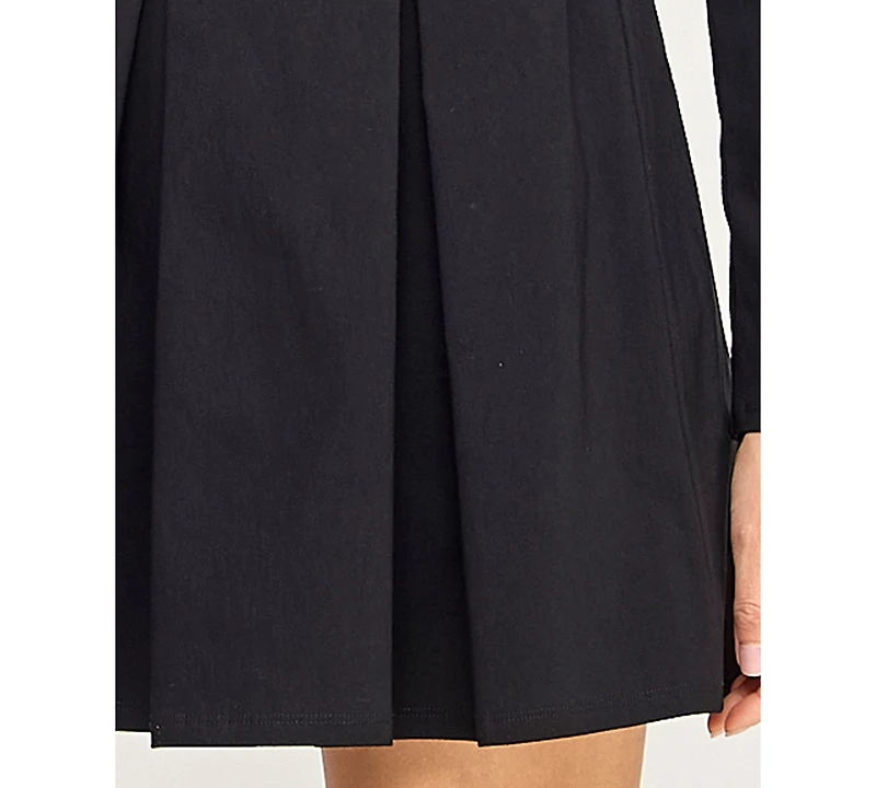 Seni & Cade Juniors' Long Sleeve Square Neck Dress