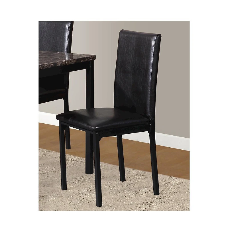 Roundhill Furniture Citico 5-Pc Dinette Set with Laminated Faux Marble Top and 4 Chairs