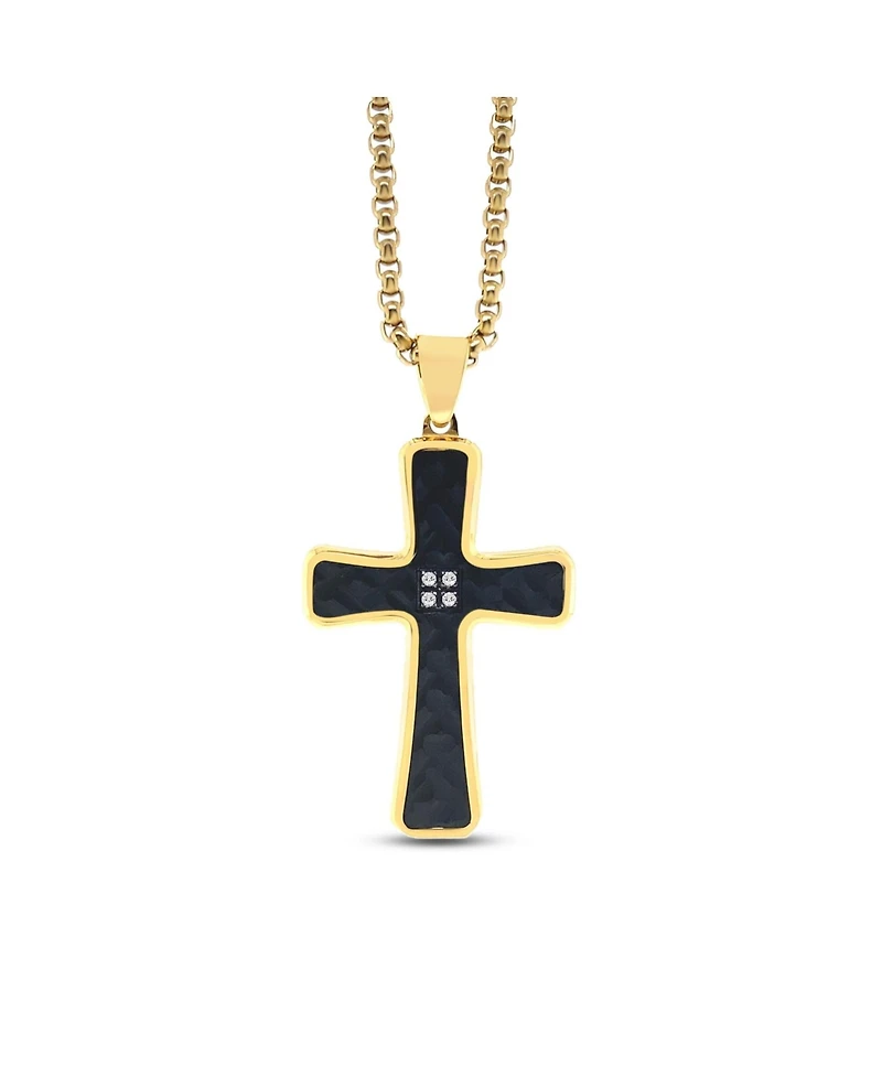 Anna Zuckerman Argyle Cross Necklace in Noir