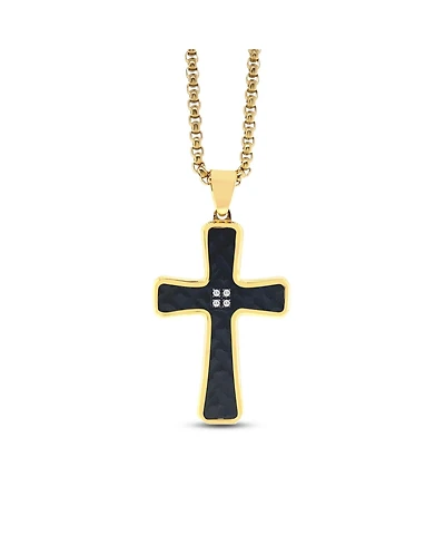 Anna Zuckerman Argyle Cross Necklace in Noir