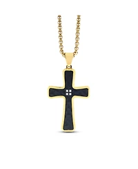 Anna Zuckerman Argyle Cross Necklace in Noir