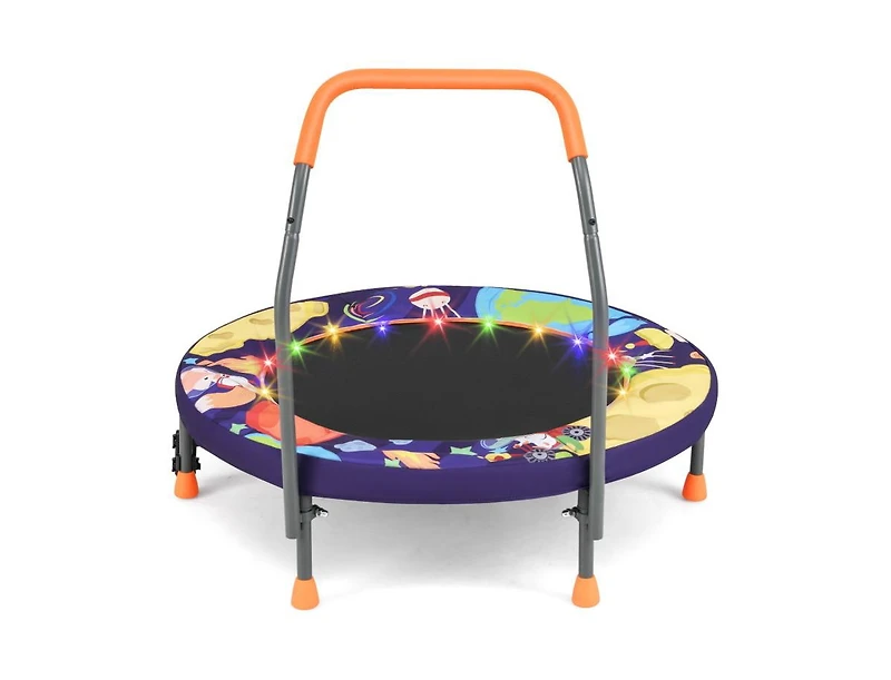Akiudex Kids Foldable Trampoline with Lights and Foam Handle