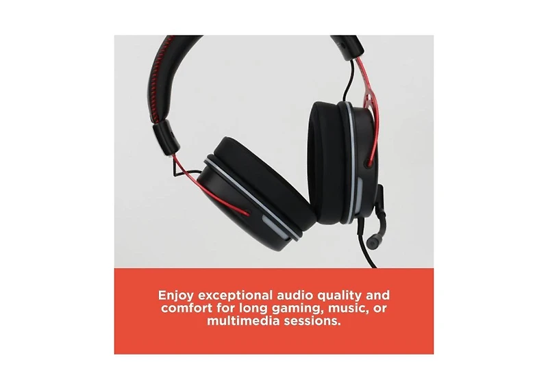 RadioShack Gaming Headphones Usb Metallic With Volume Controls Black & Red 3304408