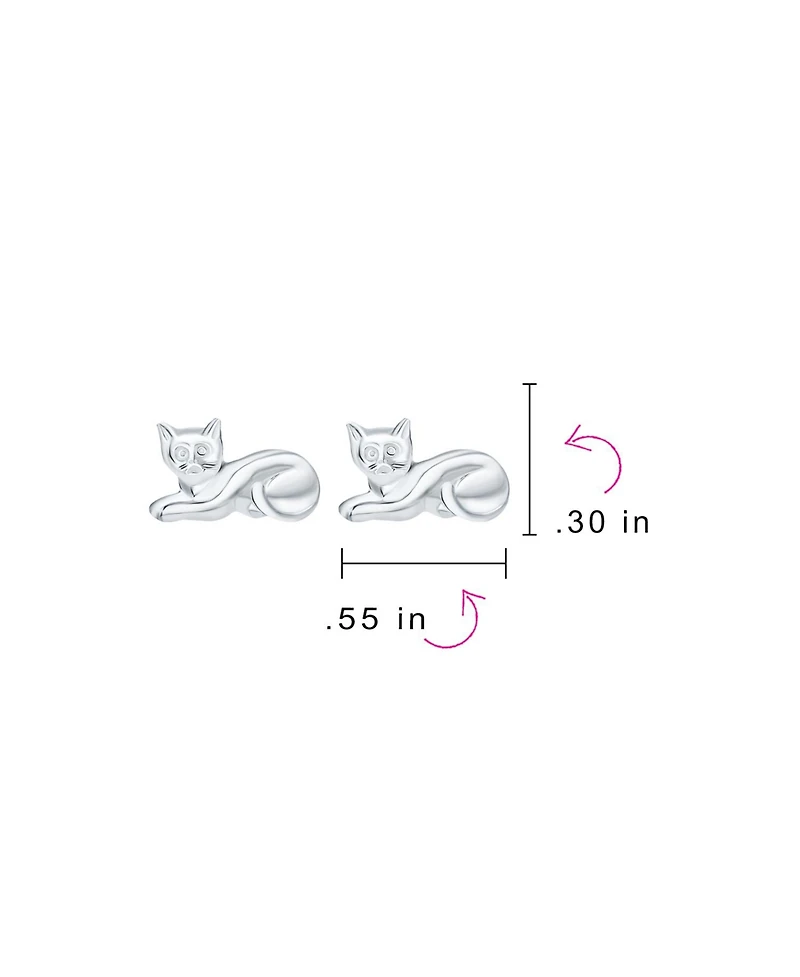 Bling Jewelry Set of 2 Siamese Sitting Cat Stud Earrings Sterling Silver Animal Pet Jewelry