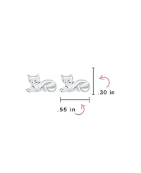 Bling Jewelry Set of 2 Siamese Sitting Cat Stud Earrings Sterling Silver Animal Pet Jewelry