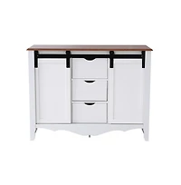 American Furniture Classics Countryside Barn Door Buffet with Two Sliding Barn Doors and Three Drawers