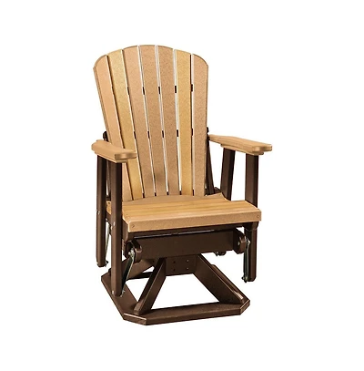 American Furniture Classics Fan Back Swivel Glider in Cedar and Tudor Brown