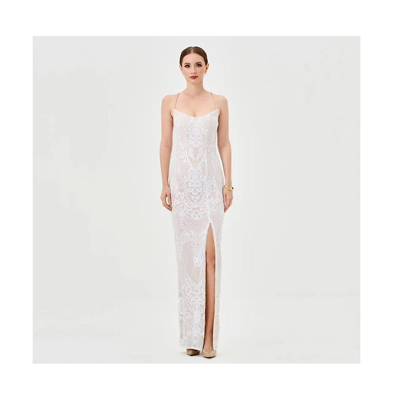Bariano Sera Strappy Back Sequin Gown