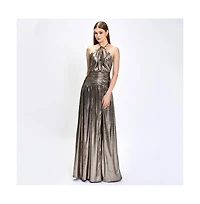 Bariano Women's Aisha Ruched High Neck Gown