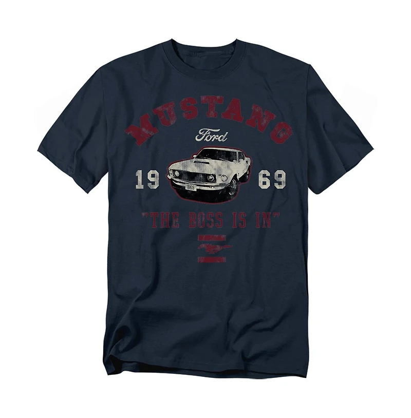 Logovision Men's Ford Mustang The Boss Is T-Shirt