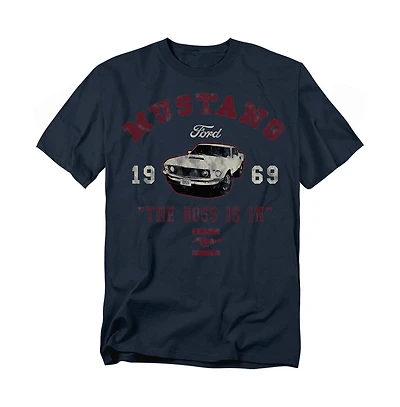 Logovision Men's Ford Mustang The Boss Is T-Shirt