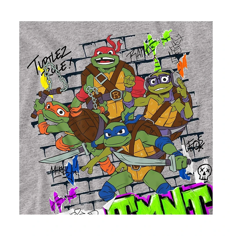 LogovisionMen's Tales Of The Teenage Mutant Ninja Turtles Poster Brick Wall T-Shirt