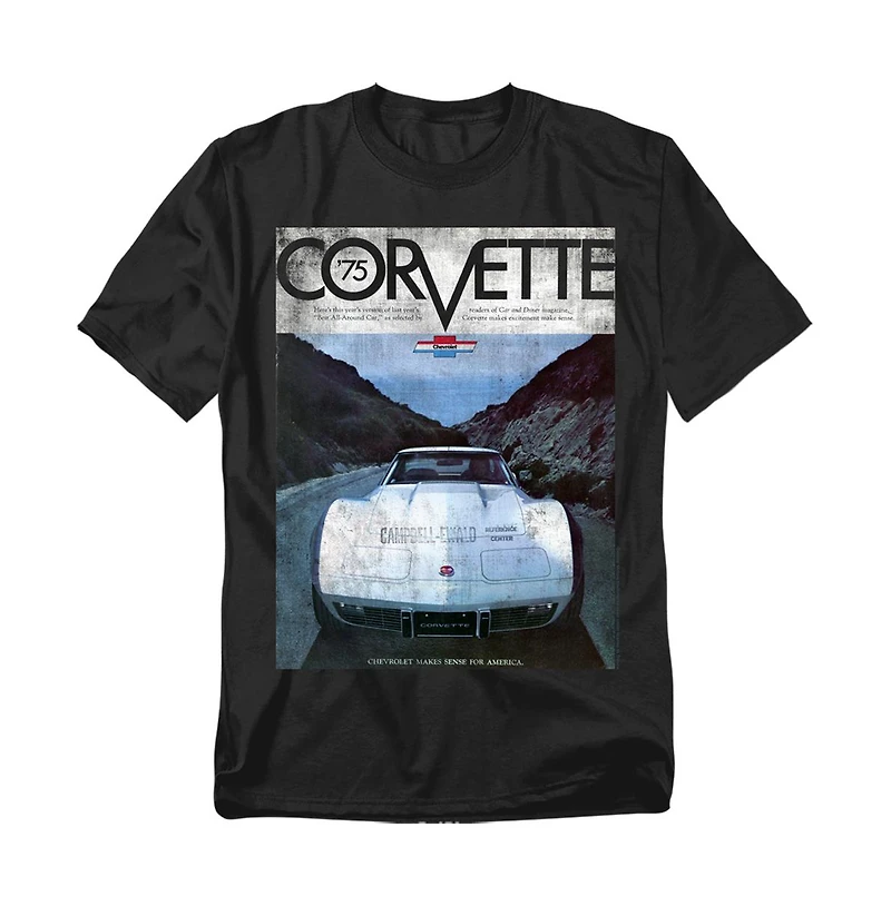 Logovision Men's Chevy Corvette 75 Poster T-Shirt