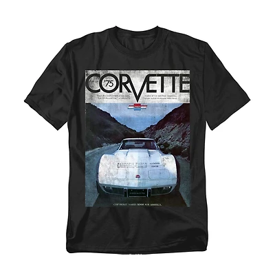 Logovision Men's Chevy Corvette 75 Poster T-Shirt