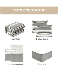 Stratford Park Cornille Stripes 7-Pc. Comforter Set