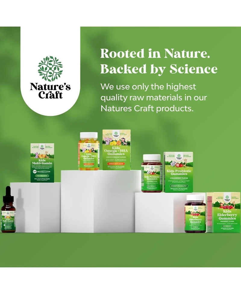 Nature's Craft Kids Multivtamins Gummies, Assorted Fruit Flavors, Nature's Craft, 120ct