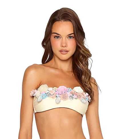 Beach Bunny Swimwear Women's Secret Garden Bandeau Bikini Top