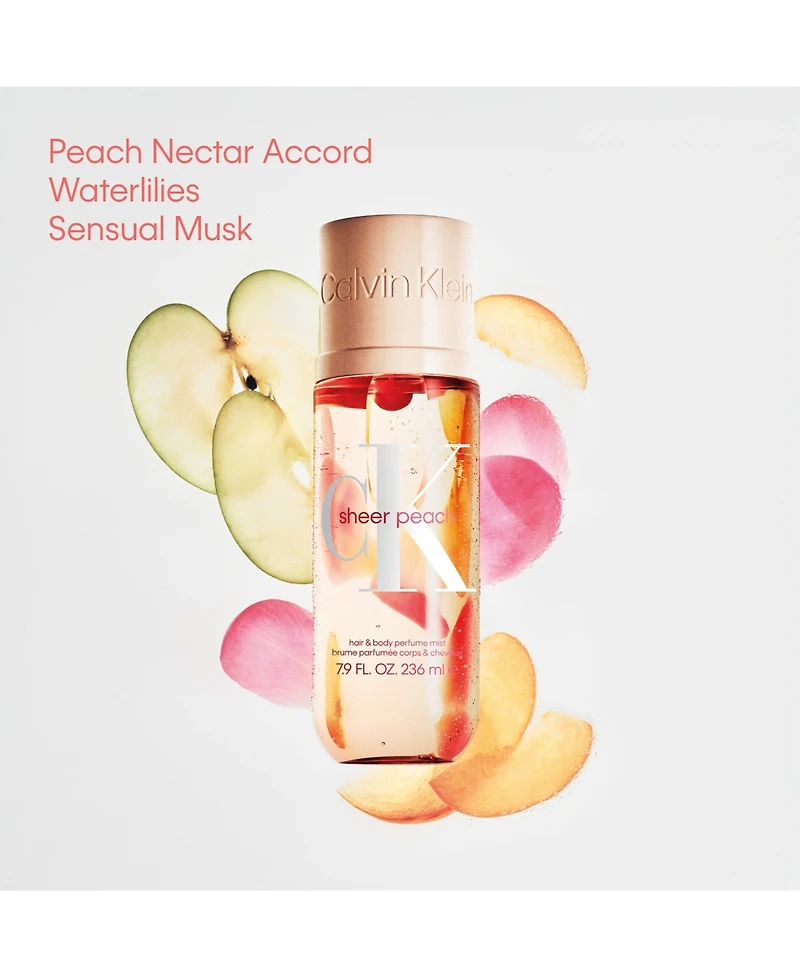 Calvin Klein Sheer Peach Unisex Hair & Body Perfume Mist, 7.9 oz.