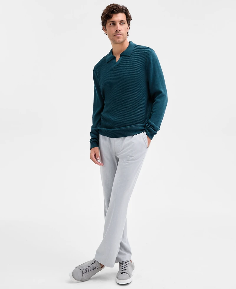 Alfani Men's Long Sleeve Textured Polo Sweater, Macy's Exclusive