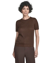 Calvin Klein Petite Short Sleeve Knit Sweater