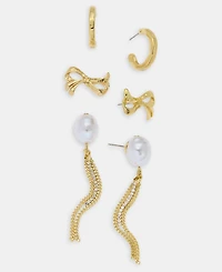 I.n.c. International Concepts 3-Pc. Set Pave & Imitation Pearl Earrings, Macy's Exclusive