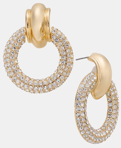 I.n.c. International Concepts Pave Circle Drop Earrings, Macy's Exclusive