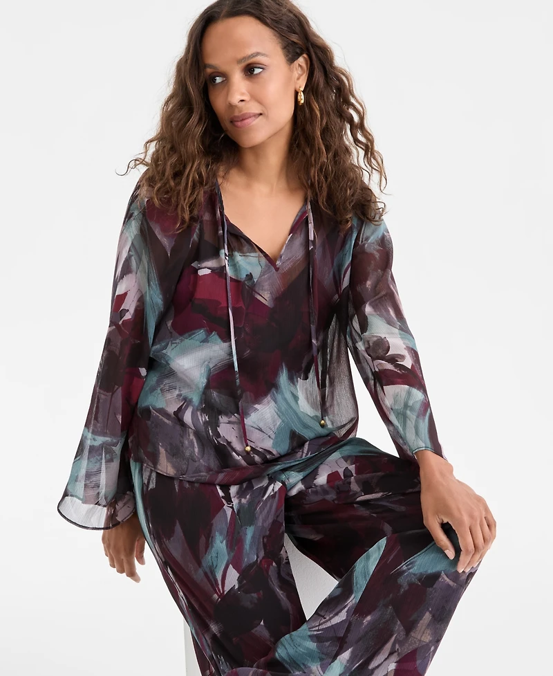 I.n.c. International Concepts Petite Tie-Front Top, Macy's Exclusive