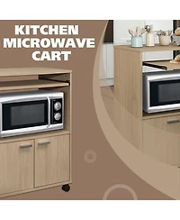 Kings Brand Furniture Byron 2-Door Kitchen Microwave Cart