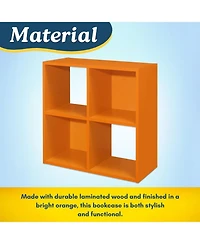 Kings Brand Furniture 4-Cube Children's Bookcase, Kids Toy Storage Shelf Organizer for Playroom, Bedroom, Nursery School