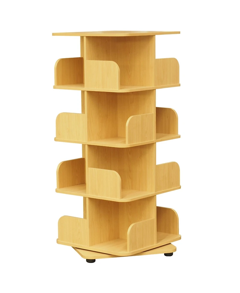 Kings Brand Furniture Angelica Revolving Bookcase - 4 Tier Rotating Book Shelf