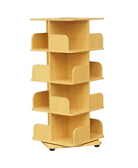 Kings Brand Furniture Angelica Revolving Bookcase - 4 Tier Rotating Book Shelf