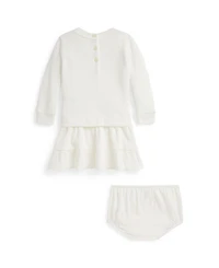 Polo Ralph Lauren Baby Girls Bear Fleece Dress and Bloomer