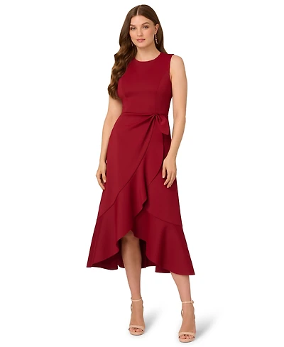 Adrianna Papell Women's Sleeveless Scuba Midi Dress