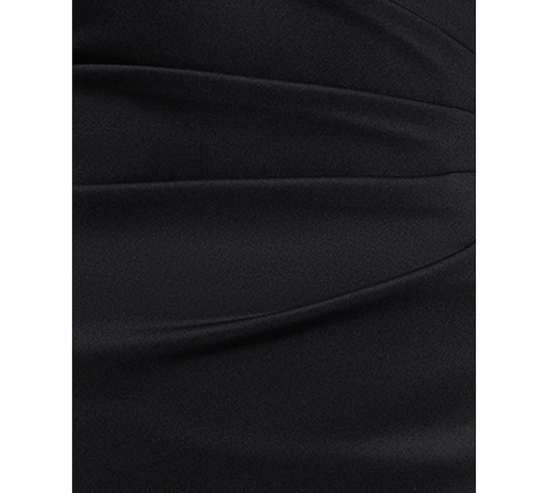 Xscape Women's Long Sleeve Scuba Power Mesh Dress