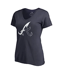 Fanatics Mto Label Women's Navy Atlanta Braves X-Ray V-Neck T-Shirt