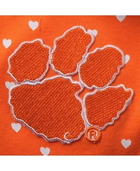 Two Feet Ahead Baby Boys and Girls Orange Clemson Tigers Hearts Bodysuit and Headband Set