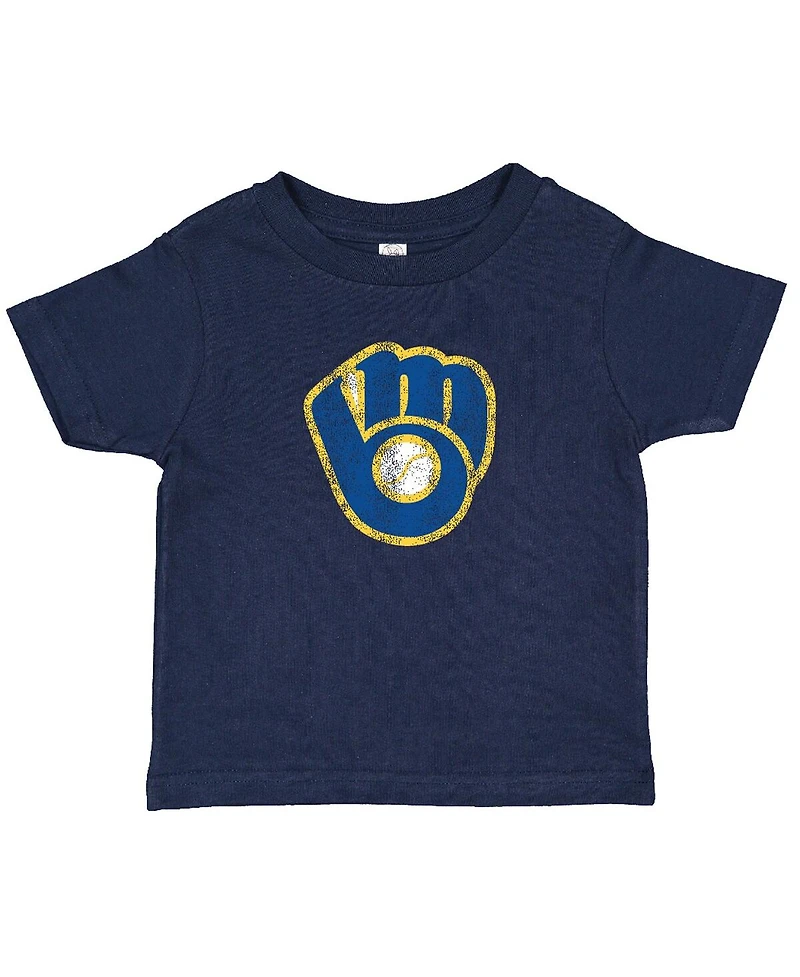 Soft as a Grape Toddler 2-Pack Navy/Gray Milwaukee Brewers Cooperstown Collection T-Shirt Set