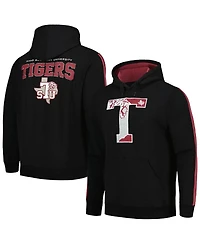 Fisll Men's Black Texas Southern Tigers Oversized Stripes Pullover Hoodie