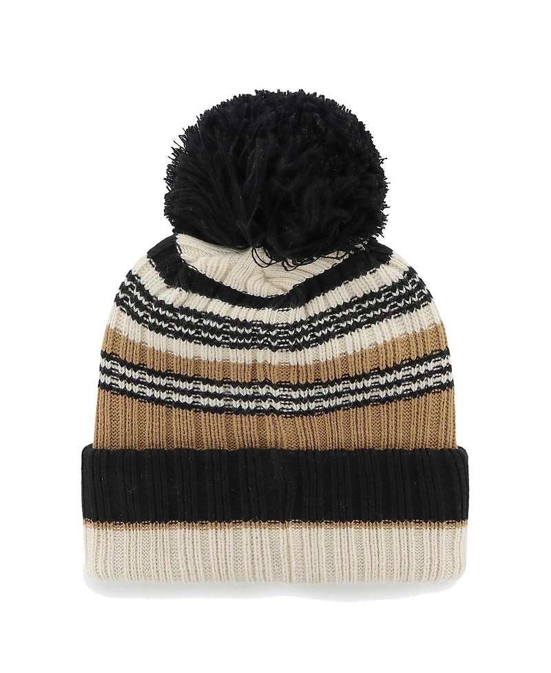 '47 Brand Women's Natural Carolina Panthers Barista Cuffed Knit with Pom Hat