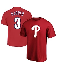 Fanatics Men's Bryce Harper Red Philadelphia Phillies Big Tall Name Number T-Shirt