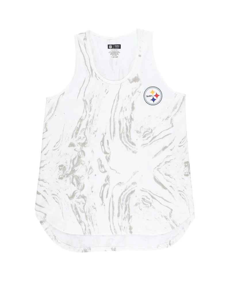 Concepts Sport Women's White Pittsburgh Steelers Plus Quartz Tank Top and Shorts Set
