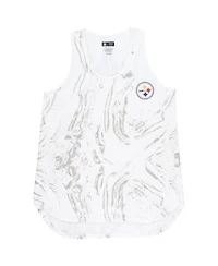 Concepts Sport Women's White Pittsburgh Steelers Plus Quartz Tank Top and Shorts Set