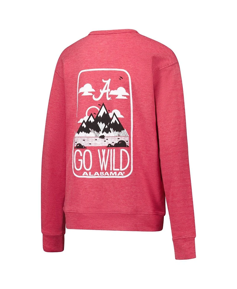 Wes & Willy Big Boys and Girls Crimson Alabama Tide Tri-Blend Go Wild Pullover Sweatshirt