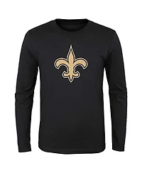 Outerstuff Preschool Black New Orleans Saints Primary Logo Long Sleeve T-Shirt