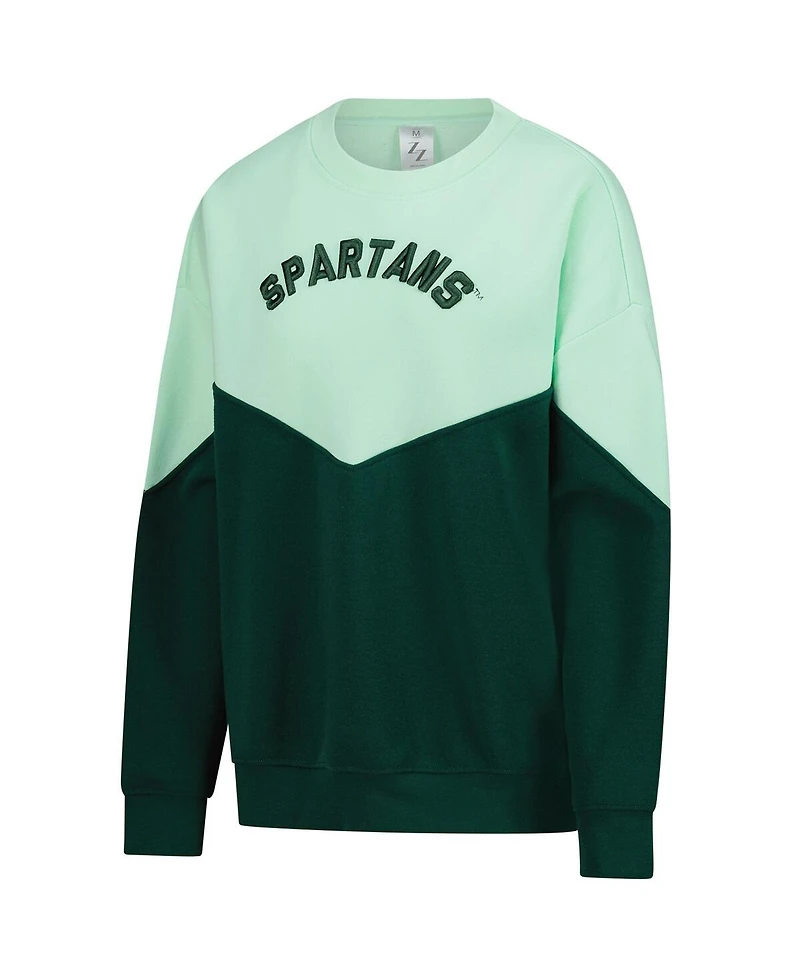 ZooZatz Women's Mint Michigan State Spartans Bestie Oversized Pullover Sweatshirt
