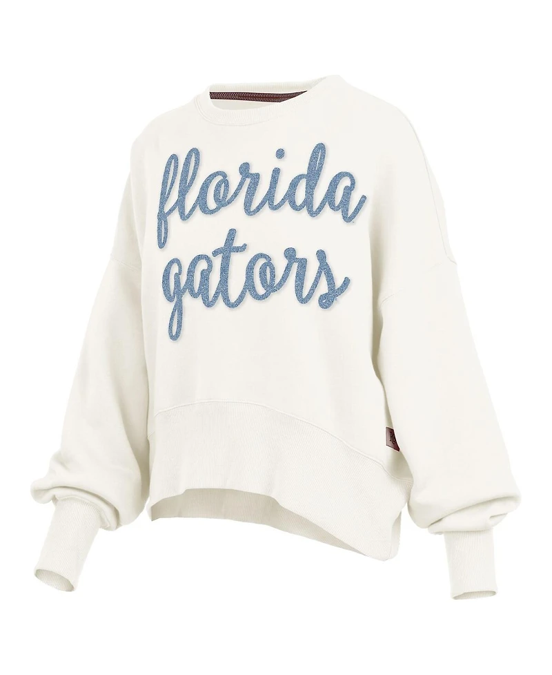 Pressbox Women's Cream Florida Gators Chelsea Oversized Pullover Sweatshirt